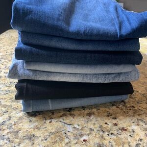 Lots of 7 pair Girl Kids Blue and Black Jeans size 10 denim pants